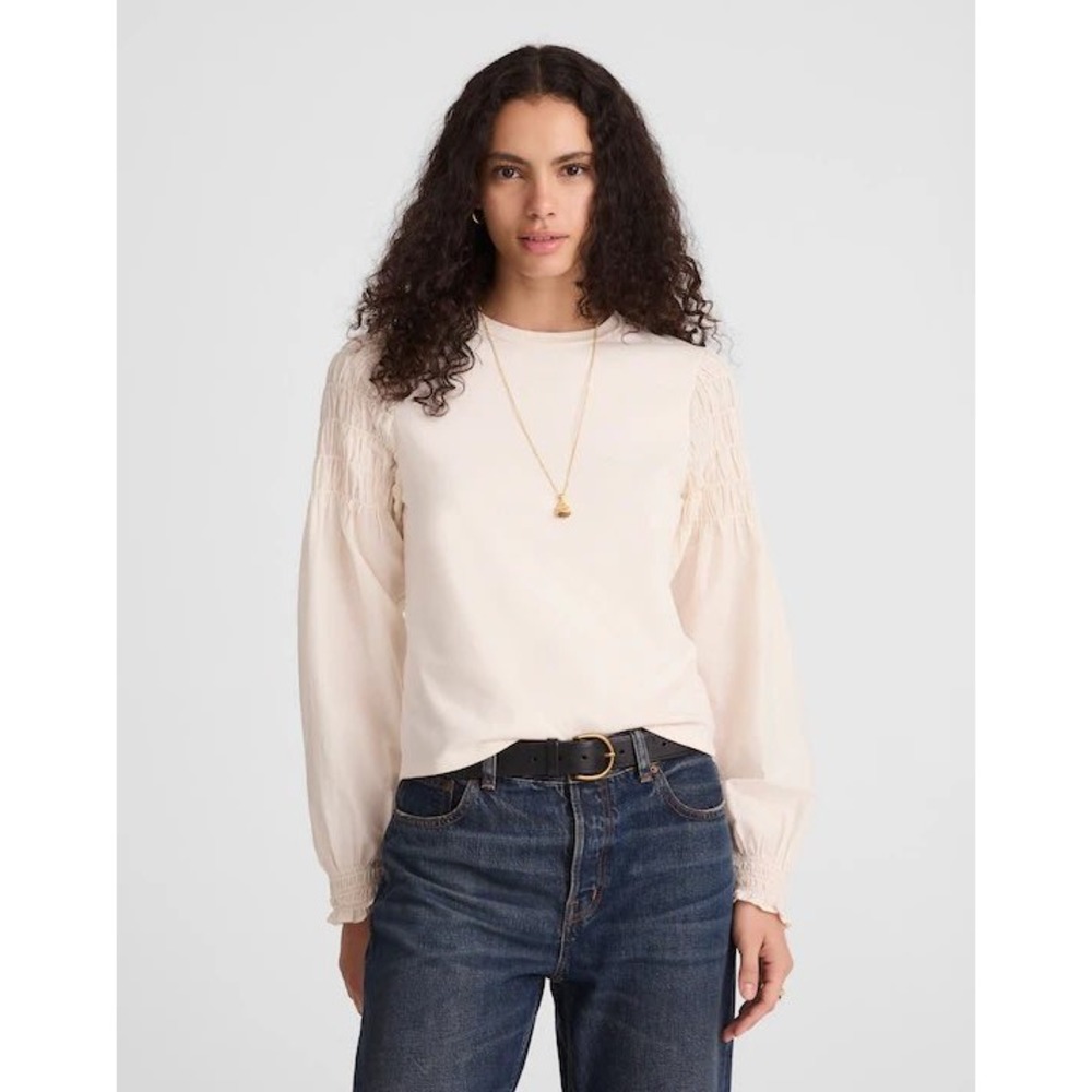 Madewell Vintage Ivory Long-Sleeve Tee NW966 Small NEW